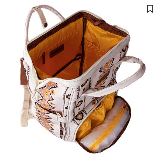 Wrangler Aztec Patterned Cream Backpack - Picture 2 of 12